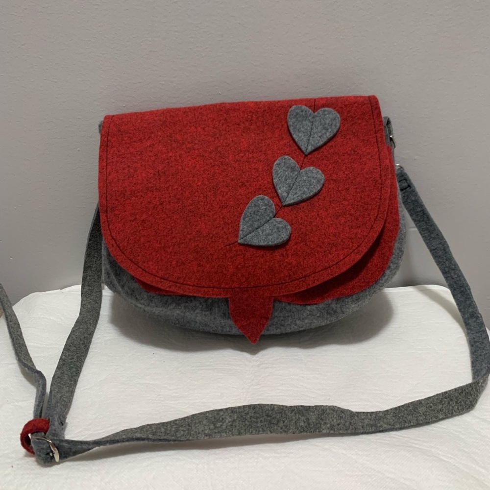 Felt hand made crossbody bag